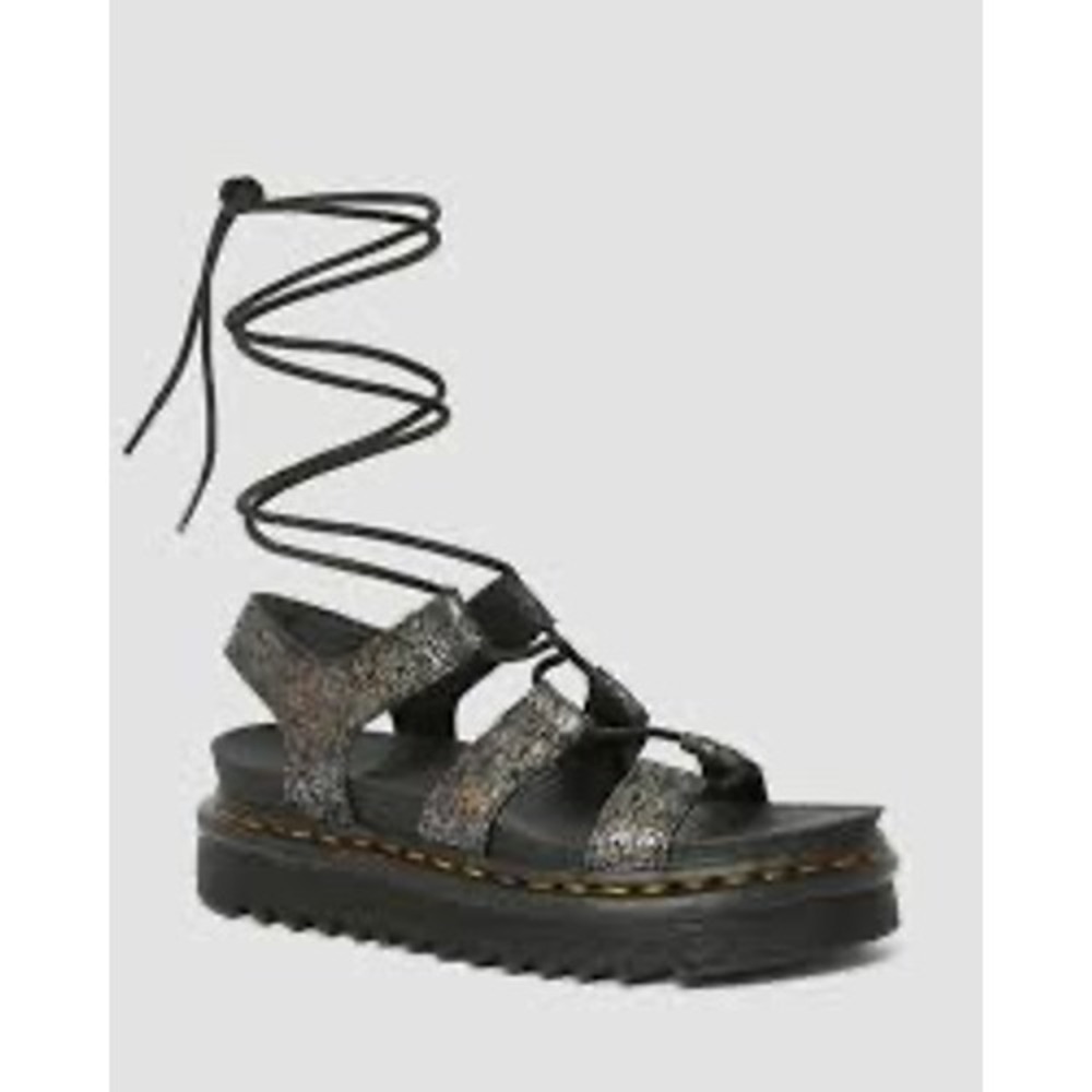 Dr. Martens Nartilla ll gladiator sandals metallic crackle finish women's size 8